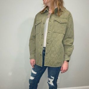 NWOT Joie Oversized Green Quilted Jacket - size S